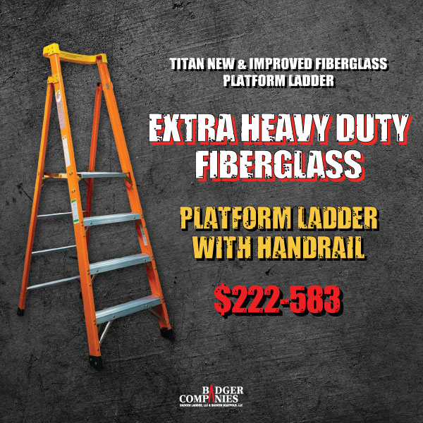 Fiberglass Platform Ladder with Handrail