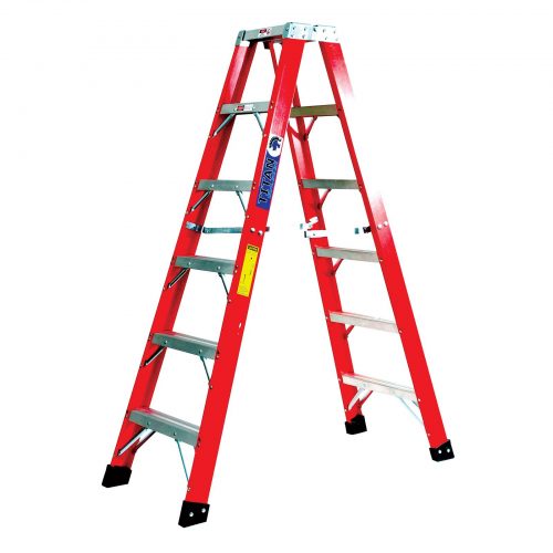 Type 1AA Extra Heavy Duty Fiberglass Double Step Ladder - 375 Pound Capacity
